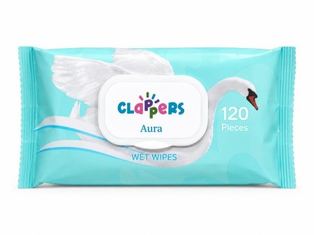 مناديل مبللة Clappers Aura – 120 قطعة