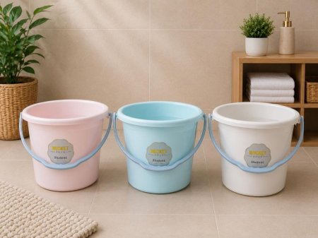 سطل بلاستيك صغير متعدد الاستخدامات بألوان هادية وعصرية