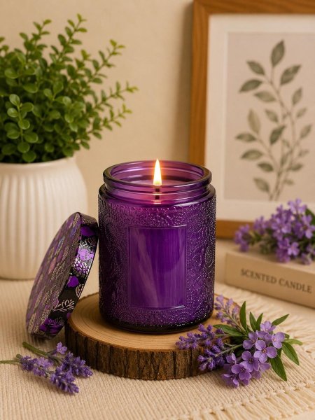 شمعة معطرة زجاجية فاخرة