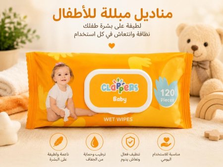 مناديل Clappers Baby المبللة