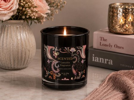 شمعة معطرة فاخرة – رائحة الكاميليا
