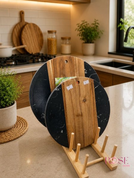طقم مفارم تقديم خشبية  – تصميم عصري