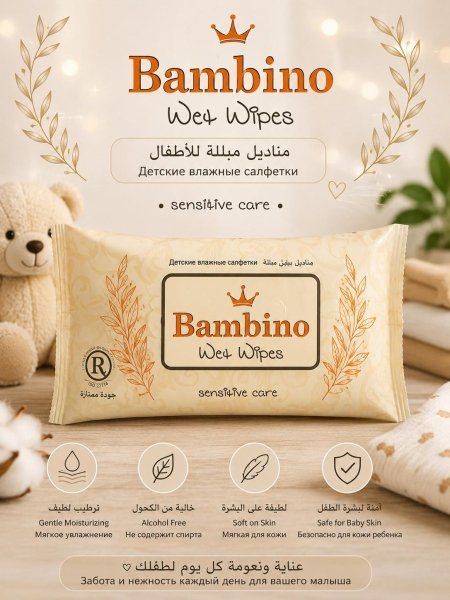 مناديل بامبينو المبللة – Sensitive Care