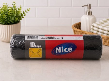 أكياس نفايات نايس برباط – 75×90 سم (10 أكياس)
