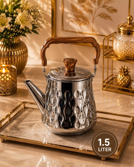 إبريق شاي ستانلس ستيل – سعة 1.5 لتر