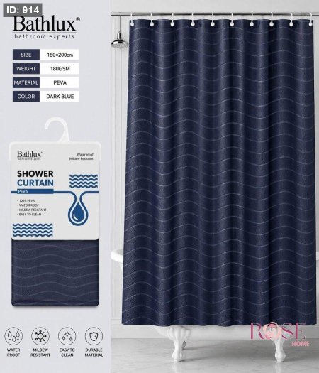 ستارة حمام Bathlux مقاومة للماء – بالوان متعددة - جلد