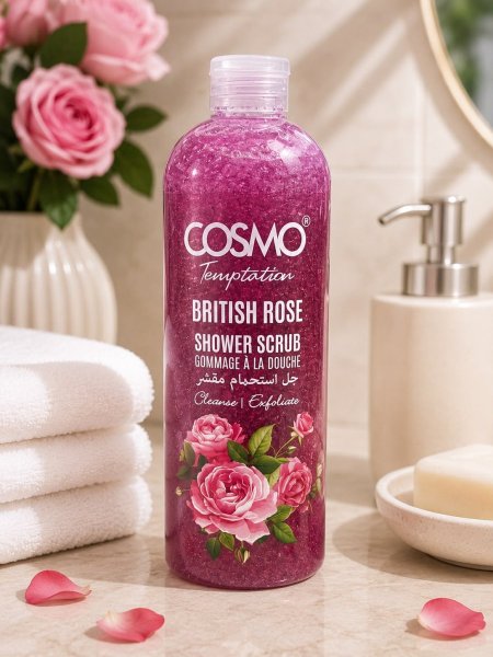 مقشر الاستحمام بالورد البريطاني COSMO